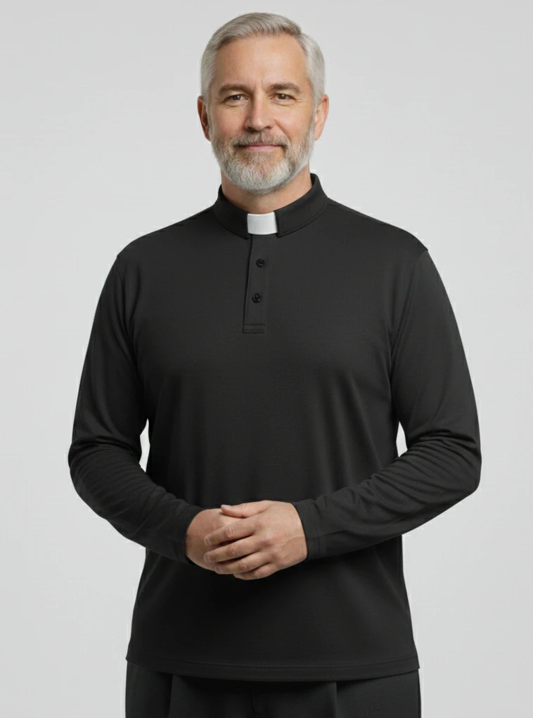 To help your Big & Tall Clergy Shirt stand out and reach the right customers in the USA and Canada, you should use Alt Text that describes the visual details for search engines while also including key "long-tail" keywords. Recommended Alt Text for Your Images Google and Etsy use Alt Text to understand what is in your photos. Here is how to write them for the images we've discussed: Front View (Black Shirt): "Big and Tall long sleeve black clergy shirt for men with white tab collar, relaxed fit clerical wear, front view on model.