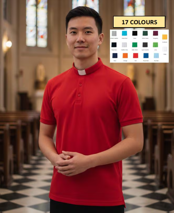 NEW "Summer Style" breathable cotton, hand-stitched finished, deluxe take on the classic cotton clergy polo for men, luxurious appearance and hand-feel.
